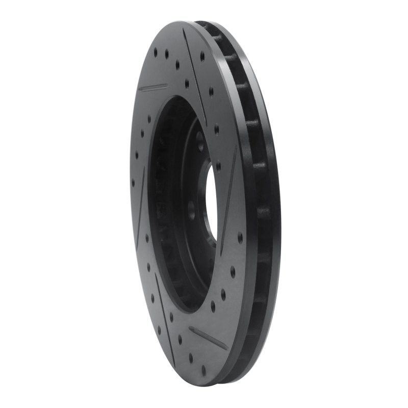 Chrysler CIRRUS Brake Rotor (1) - Front Left - R1 Concepts - Drilled & Slotted - Black - `95-`00